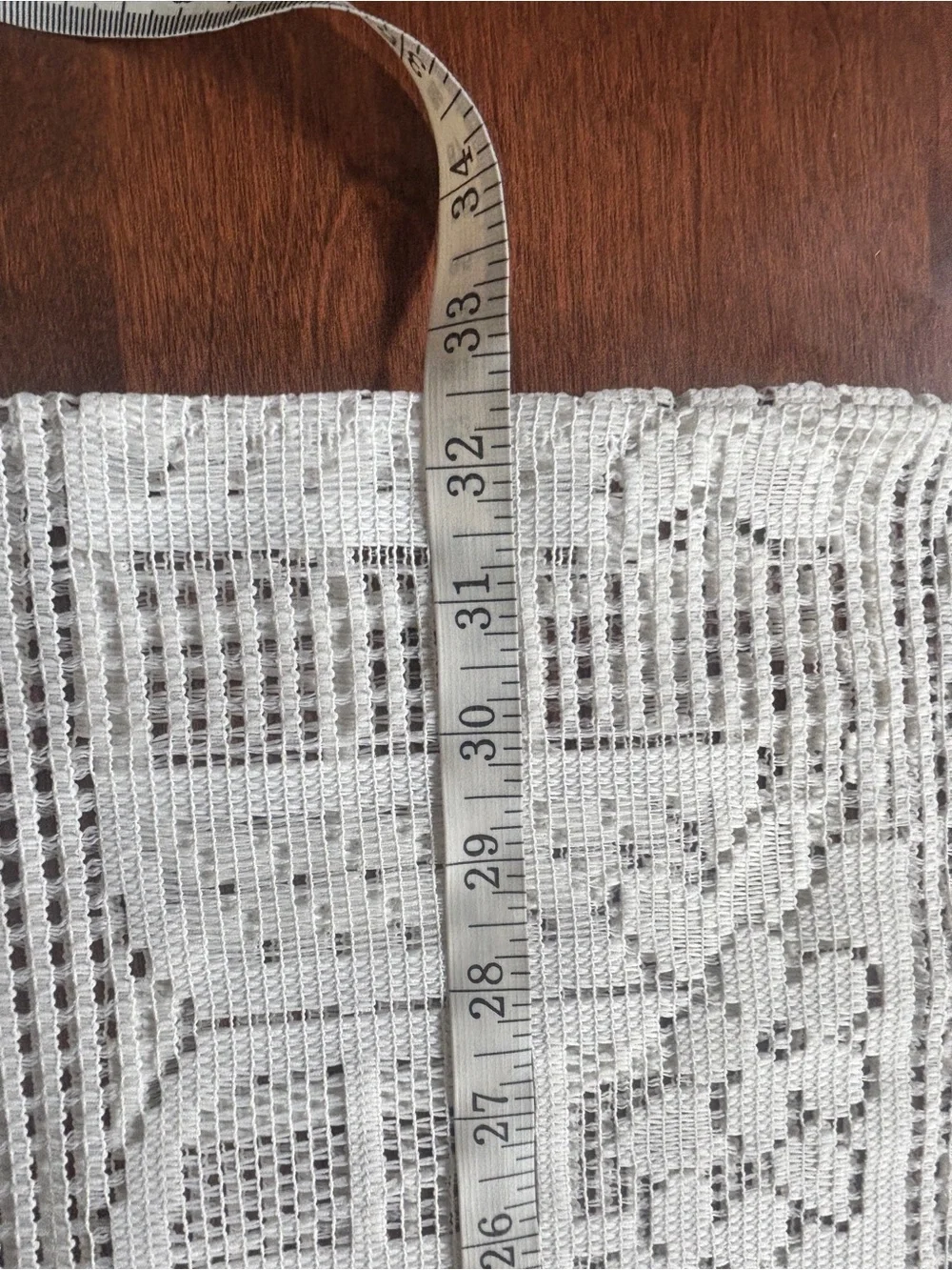 White Floral Lace Window Curtain Panel - Delicate Crochet Design